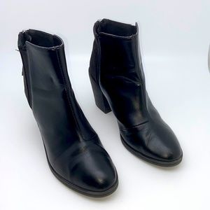 Divided Faux Leather Booties